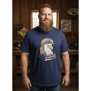 Men's Bella Canvas Custom America Eagle Printed T Shirt Size 2xl